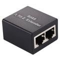 Sæt 1 til 2 RJ45 Splitter Connector Inline LAN Plugs Ethernet Cable Extender Adapter - 2 Stk.