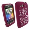 HTC Wildfire S iGadgitz Silikone Etui - Pink / Hvid