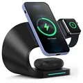 4-i-1 Dockingstation LDX-178 - iPhone, Airpods, Apple Watch - Sort