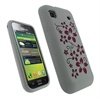Samsung Galaxy S iGadgitz Flower Design Silikone Taske - Pink/Hvid