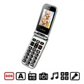Artfone G6 Fliptelefon til Ældre - 4G, Dobbelt-skærm, SOS - Grå
