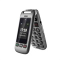 Artfone G6 Fliptelefon til Ældre - 4G, Dobbelt-skærm, SOS - Grå