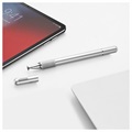 Baseus 2-i-1 Kapacitiv Touchscreen Stylus Pen og Kuglepen - Sølv