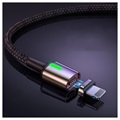 Baseus Magnetisk 3-i-1 Kabel - Lightning, USB-C, MicroUSB - 2m (Open Box - Fantastisk stand) - Sort