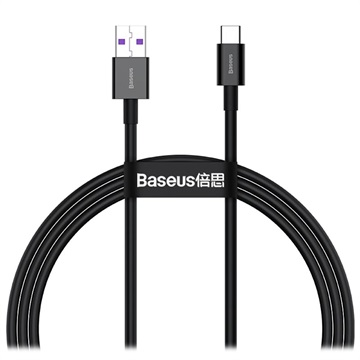 Baseus Superior Series USB-C Data & Ladekabel - 66W, 1m - Sort
