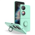 Huawei P50 Pocket Cover med Ring Holder - Lyse Cyan