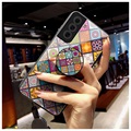 Checkered Pattern Samsung Galaxy S21 FE 5G Hybrid Cover - Farverig Mandala