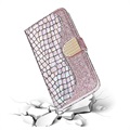 Croco Bling Series Samsung Galaxy S21 5G Coverpung - Rosa Guld