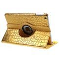 iPad Air Rotary Smart Læder Taske - Krokodille - Guld