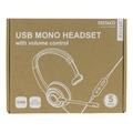 Deltaco Noise Cancelling USB Mono Headset - Sort