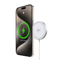 Duzzona W18 Qi2 hurtig trådløs oplader 15W - iPhone 12/13/14/15 - hvid