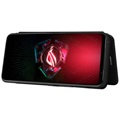 Asus ROG Phone 5 Flip Cover - Karbonfiber - Sort
