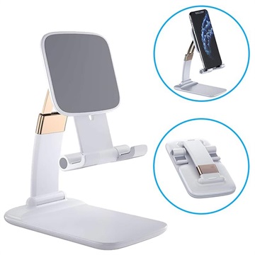 Sammenfoldelig Gravity Bordholder til Smartphone/Tablet (Open Box - God stand) - Hvid