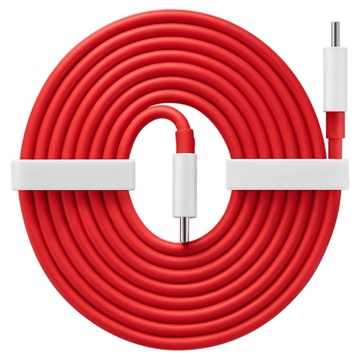 OnePlus Warp Charge USB Type-C Kabel 5481100048 - 1.5m (Open Box - Bulk) - Rød / Hvid