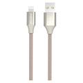GreyLime flettet USB-A / Lightning-kabel - MFi-certificeret - 2 m - beige
