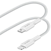 Puro Fabrik USB-C / Lightning opladnings- og synkroniseringskabel - 1,2 m - hvid