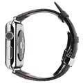 Apple Watch SeriesUltra 2/Ultra/9/8/SE (2022)/7/SE/6/5/4/3/2/1 Qialino Læder Armbånd - 49mm/45mm/44mm/42mm - Sort