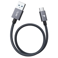 Rampow T04 Nylonflettet USB-C Kabel - 2m - Sort