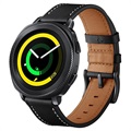 Samsung Galaxy Watch4/Watch4 Classic/Watch5/Watch6 Læderrem - 20mm - Sort