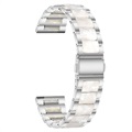 Samsung Galaxy Watch4/Watch4 Classic/Watch5/Watch6 Rustfrit Stål Rem - Perle Hvid / Sølv