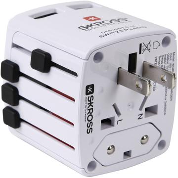 Skross World USB-rejseadapter - 2x USB-A, 12W - hvid