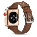 Apple Watch Series 9/8/SE (2022)/7/SE/6/5/4/3/2/1 Slim Læder Rem - 41mm/40mm/38mm - Kaffe