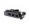 Universal Billader Adapter 3 Stikkontakt - Sort