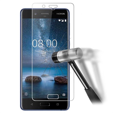 Nokia 8 Ultratynd Skærmbeskyttelse Hærdet Glas - 0.3mm, 9H - Gennemsigtig