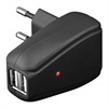 Rejselader - Dual USB Port - Sort