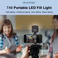 VLOGLITE T49 LED Videolys 5600K Bærbart fotolys Panel Mini Fill Lampe til Live Streaming