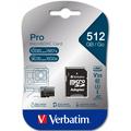 Verbatim Pro U3 microSDXC-hukommelseskort med SD-adapter 47046 - 512 GB