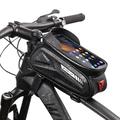 WHEEL UP Cykeltaske Vandtæt cykeltaske til frontrøret Stor kapacitet MTB Landevejscykel 7 tommer Touch Screen Phone Bag - Hvid Reflekterende