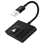 Trådløs Android Auto Adapter - USB, USB-C (Open Box - Fantastisk stand) - Sort