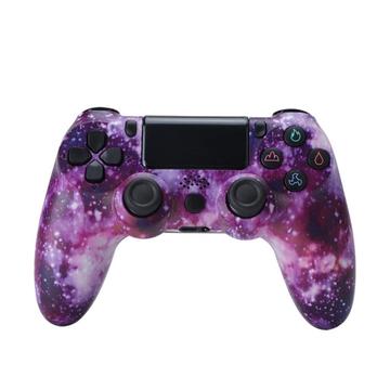 Trådløs gaming-controller Gamepad til PS4 Game Joystick med højttaler og stereoheadset-stik - Purple Starry Sky