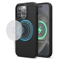 iPhone 15 Pro Max Saii Premium MagSafe Liquid Silikone Cover - Sort