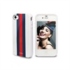 iPhone 4 / 4S Puro Red Line TPU Cover - Hvid / Bl� / R�d