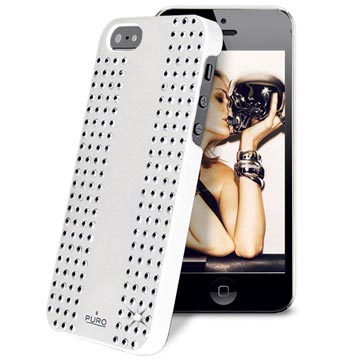 iPhone 5 / 5S / SE Puro Rock Round Studs Cover (Open Box - Fantastisk stand) - Hvid