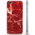 iPhone 5/5S/SE TPU Cover - Rød Marmor