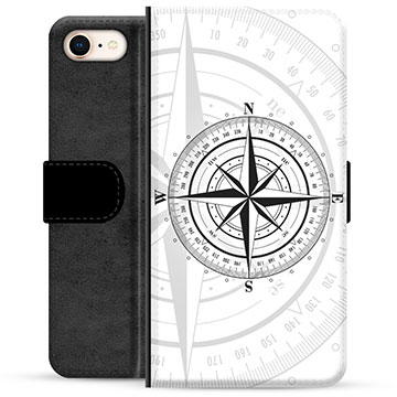 iPhone 7/8/SE (2020)/SE (2022) Premium Flip Cover med Pung - Kompas