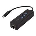 LogiLink UA0283 3-Port USB 3.0 Hub til Gigabit Ethernet Netværksadapter - Sort