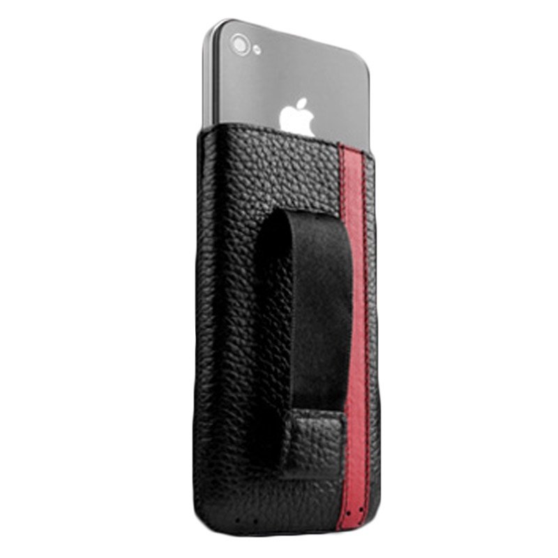 Custodia In Pelle Sena Corsa II Per IPhone X E XS | Snap-on Ultra Sottile Con Striscia Racing | Protezione DuroFlex | Colore Tana/nero