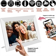 10.1" HD WiFi digital fotoramme med trådløs foto-/videooverførsel - hvid