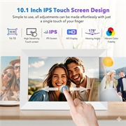 10.1" HD WiFi digital fotoramme med trådløs foto-/videooverførsel - hvid
