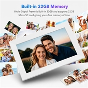 10.1" HD WiFi digital fotoramme med trådløs foto-/videooverførsel - hvid