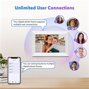 10.1" HD WiFi digital fotoramme med trådløs foto-/videooverførsel - hvid