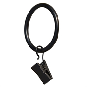 10-Pak Badeforhængsringe med Clips - Sort