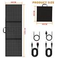 100W bærbart 3-foldet solcellepanel og oplader til camping og vandreture - IP65 - Sort