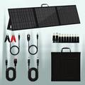 100W bærbart 3-foldet solcellepanel og oplader til camping og vandreture - IP65 - Sort
