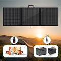100W bærbart 3-foldet solcellepanel og oplader til camping og vandreture - IP65 - Sort