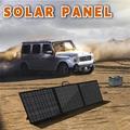 100W bærbart 3-foldet solcellepanel og oplader til camping og vandreture - IP65 - Sort